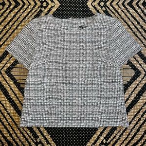 Express Black and White Tweed Top.